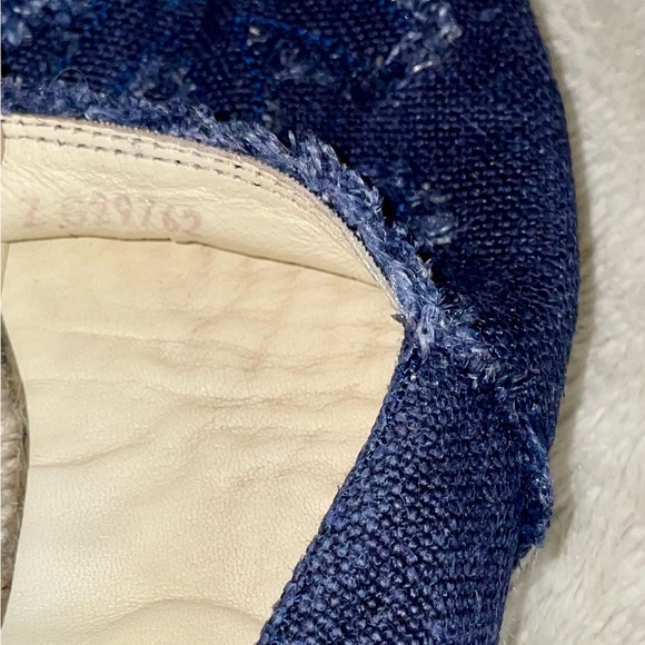 Chanel Espedrilles Cap Toe Black / Blue Denim Canvas Shoes Sz 38 / US 8 - Picture 6 of 8